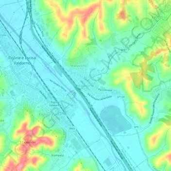 Топографическая карта Matassino, высота, рельеф