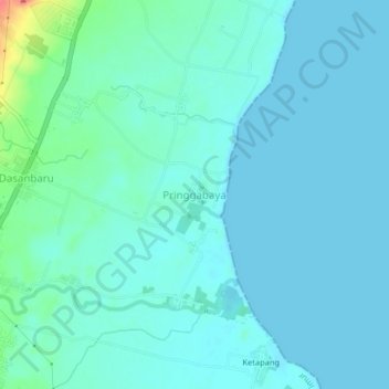 Топографическая карта Pringgabaya, высота, рельеф