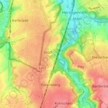 Топографическая карта Kohlberg, высота, рельеф