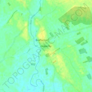 Топографическая карта Helperby, высота, рельеф