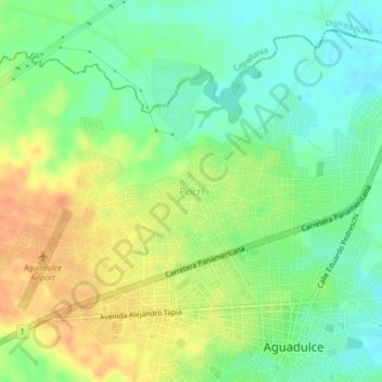 Топографическая карта Pocrí, высота, рельеф