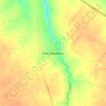 Топографическая карта Новгородовка, высота, рельеф