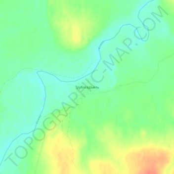 Топографическая карта Трубоседъёль, высота, рельеф