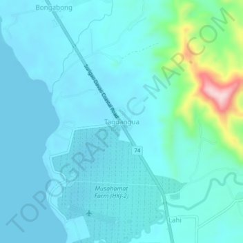 Топографическая карта Tagdangua, высота, рельеф