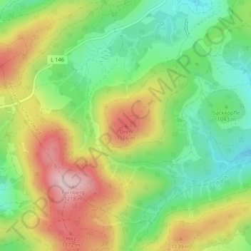Топографическая карта Oren, высота, рельеф