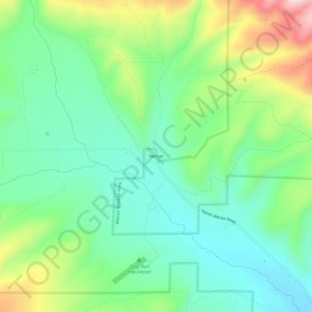 Топографическая карта Wenas, высота, рельеф