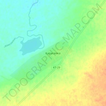 Топографическая карта Карасевка, высота, рельеф