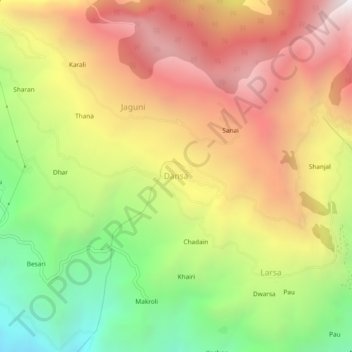 Топографическая карта Dansa, высота, рельеф