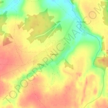 Топографическая карта Кекур, высота, рельеф