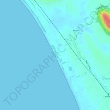 Топографическая карта Velsao Beach, высота, рельеф