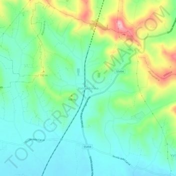 Топографическая карта Valmadonna, высота, рельеф