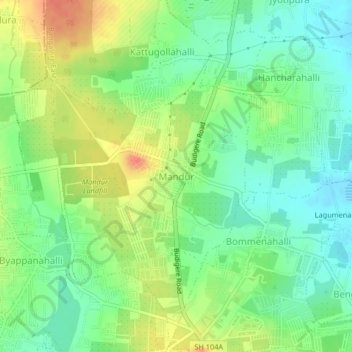 Топографическая карта Manduru, высота, рельеф