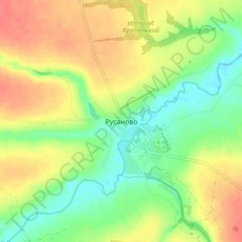 Топографическая карта Русаново, высота, рельеф