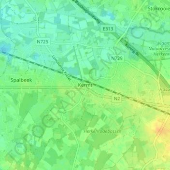Топографическая карта Kermt, высота, рельеф