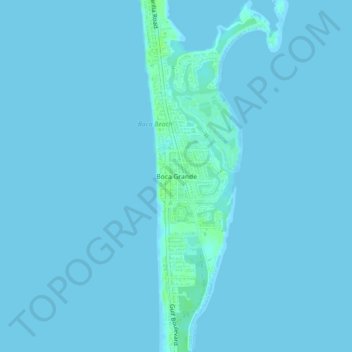 Топографическая карта Boca Grande, высота, рельеф