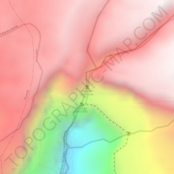 Топографическая карта Catarata del Gocta, высота, рельеф