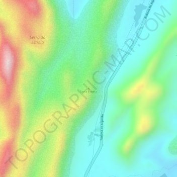 Топографическая карта Serra Estrela, высота, рельеф
