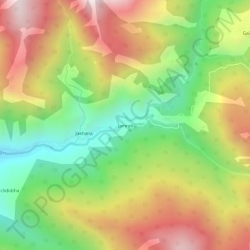 Топографическая карта Jamroli, высота, рельеф