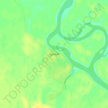 Топографическая карта Бунбуй, высота, рельеф