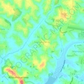 Топографическая карта Soamanandray, высота, рельеф