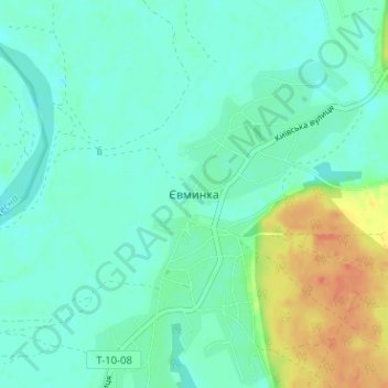 Топографическая карта Евминка, высота, рельеф
