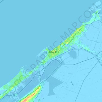 Топографическая карта Александрия, высота, рельеф