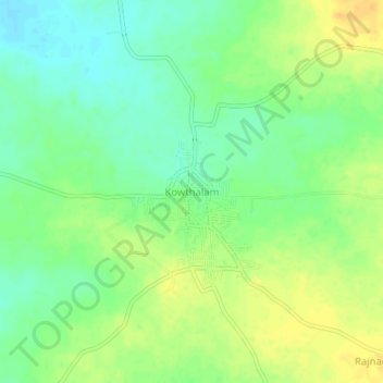 Топографическая карта Kowthalam, высота, рельеф
