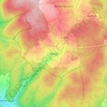 Топографическая карта Haag, высота, рельеф