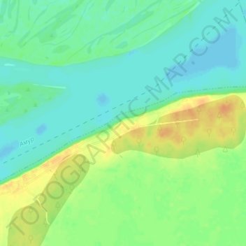 Топографическая карта Диппы, высота, рельеф
