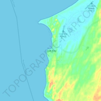 Топографическая карта Coral Bay, высота, рельеф