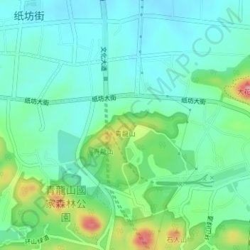 Топографическая карта 青龍山, высота, рельеф
