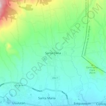 Топографическая карта Santa Elena, высота, рельеф
