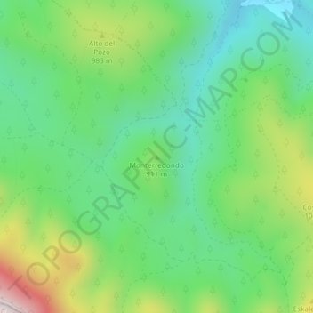 Топографическая карта Monterredondo, высота, рельеф