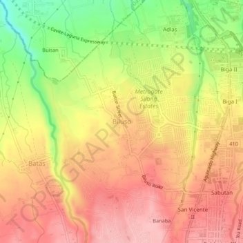Топографическая карта Biluso, высота, рельеф