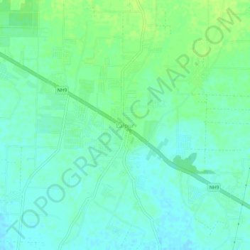 Топографическая карта Lalpur, высота, рельеф