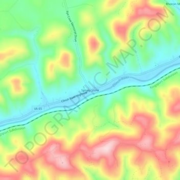 Топографическая карта Spivey Store, высота, рельеф