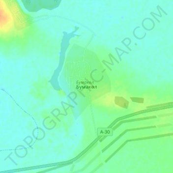 Топографическая карта Бумаколь, высота, рельеф
