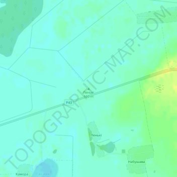 Топографическая карта Леньки, высота, рельеф