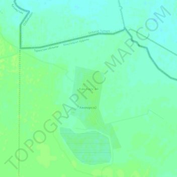 Топографическая карта Кокпарсай, высота, рельеф