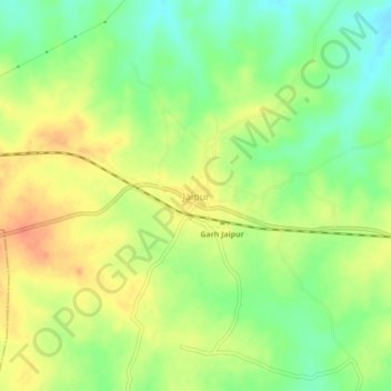 Топографическая карта Jaipur, высота, рельеф