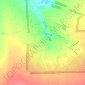 Топографическая карта Овощи, высота, рельеф