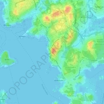 Топографическая карта Kasavuori, высота, рельеф