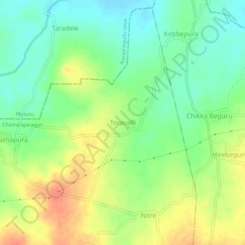 Топографическая карта Toravalli, высота, рельеф