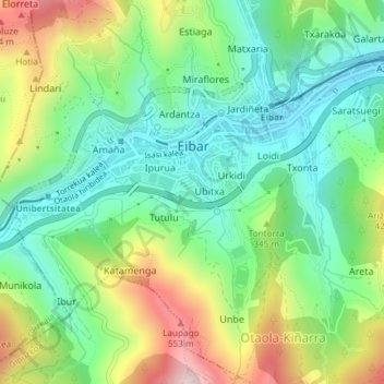 Топографическая карта Egazelai, высота, рельеф