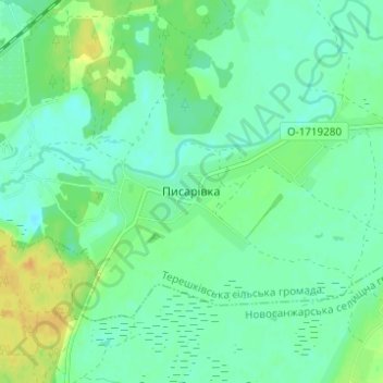Топографическая карта Писаревка, высота, рельеф