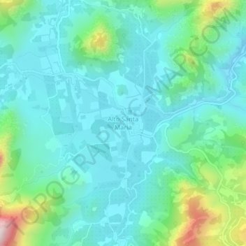 Топографическая карта Alto Santa Maria, высота, рельеф