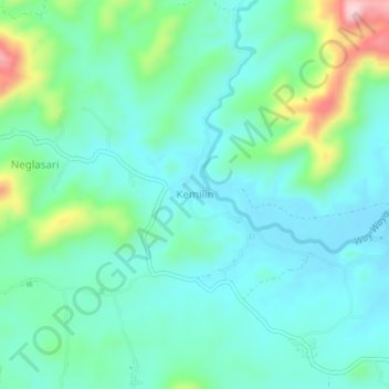Топографическая карта Kemilin, высота, рельеф