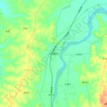 Топографическая карта 马堽集乡, высота, рельеф