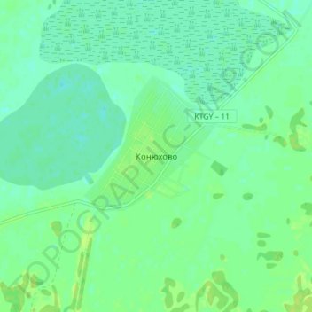 Топографическая карта Конюхово, высота, рельеф