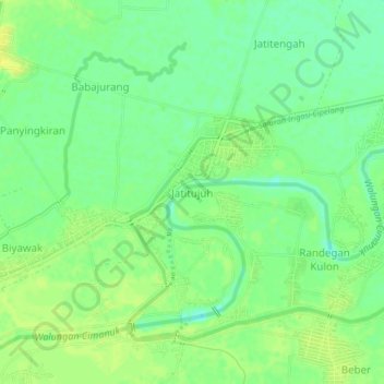 Топографическая карта Jatitujuh, высота, рельеф
